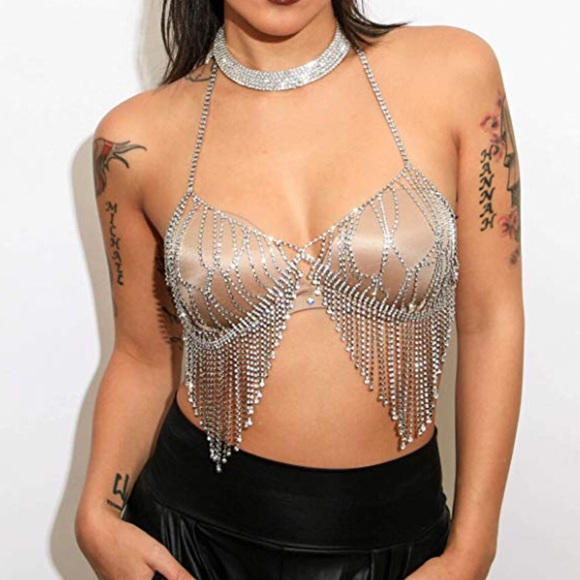 Silver Sparkle body chain - Picture 3 of 6